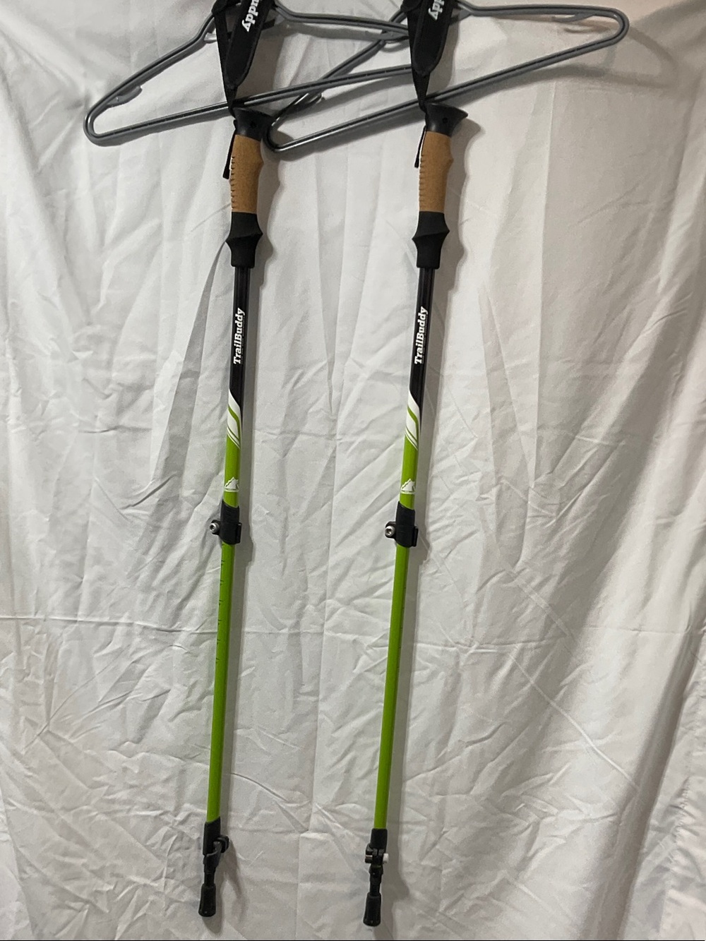 Adjustable Green Walking Poles - Pair